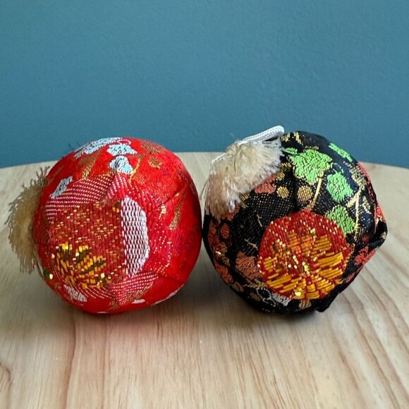 Vintage Japanese Wedding Doll Couple Roly-Poly Hime Daruma Gofun Face 4.5" Tall - Picture 7 of 10